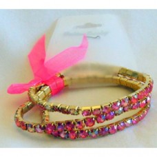 Rhinestone Stretch Bracelet - Pink
